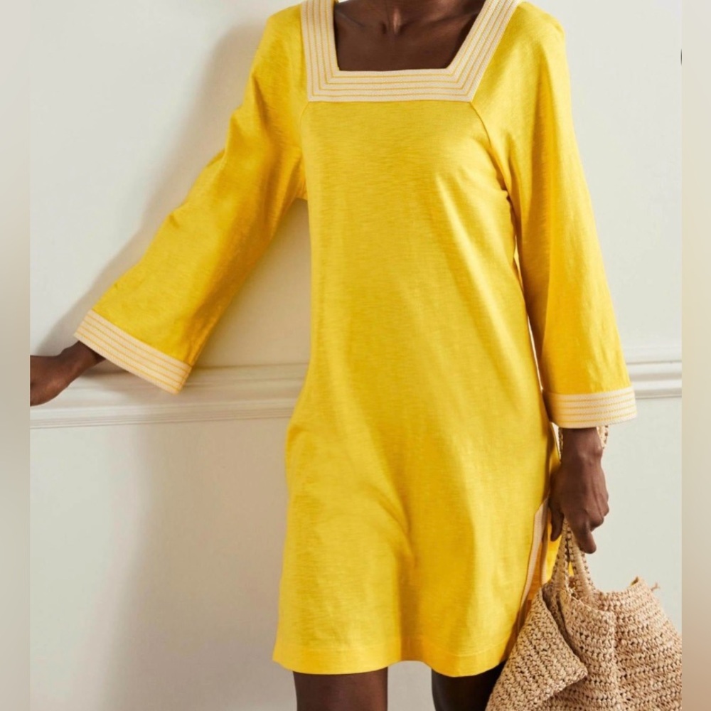 Boden Embroidered Trim Jersey Tunic or Swimsuit / Beach / Pool Cover-Up, Size 12 - Picture 13 of 13